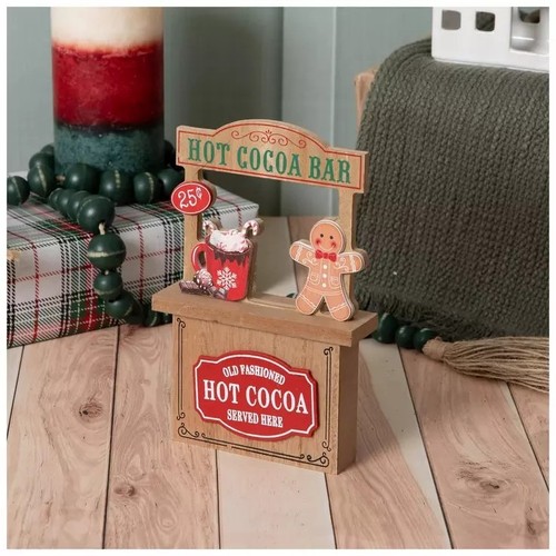 Large hot cocoa bar wood - cocoa,